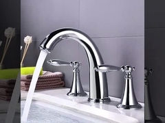 Brass 8 In. Widespread 2-Handle Bathroom Faucet In Chrome White Matte Black Gold