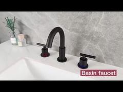 Brass 8 In. Widespread 2-Handle Bathroom Faucet In Matte Black