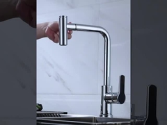 Brass Single-Handle Pull-Down Sprayer Kitchen Faucet with Two Function Sprayhead in Chrome