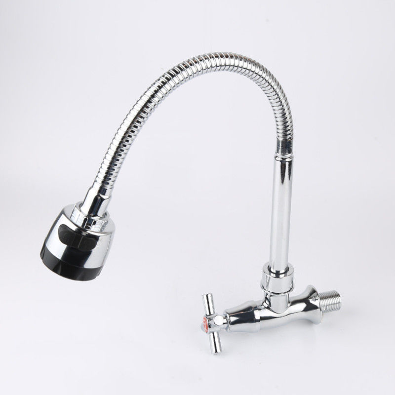 ครัวหัดดื่มแบบยืดหยุ่น Tap Cold Only with 2 Functions Sprayer Wall Mounted In Chrome