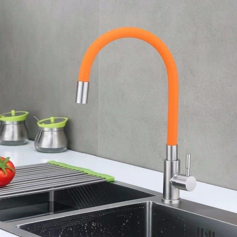 SUS304 Kitchen Tap ก๊อกน้ำเย็นอย่างเดียวมือจับเดี่ยวหัดดื่มสีสันสวยงาม