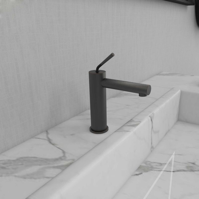 Minimalist SUS304 Faucet Faucets มือจับเดี่ยวสีดำด้าน SN Vessel Basin Mixer