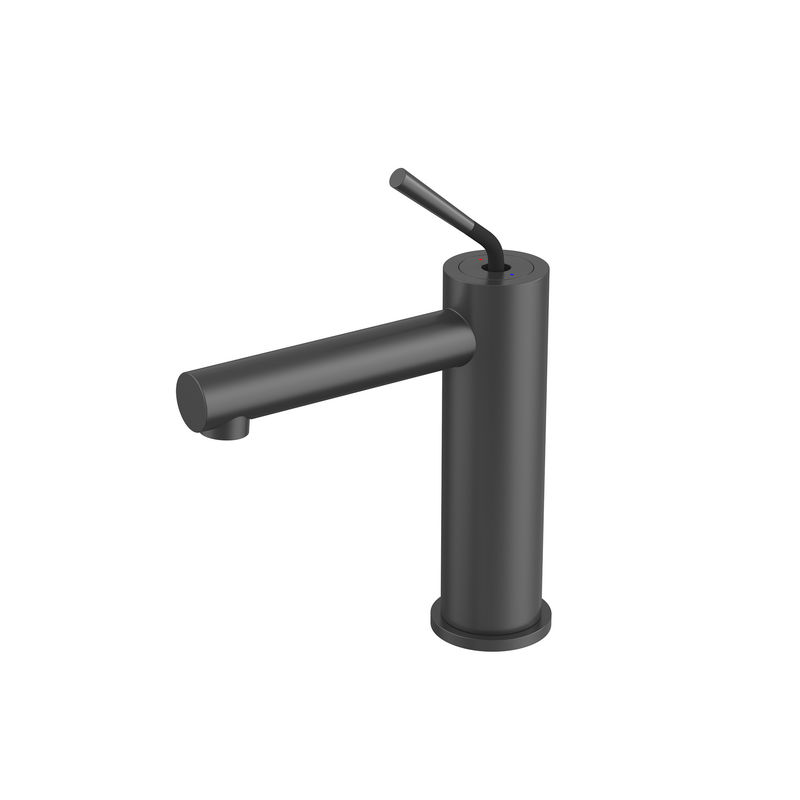 Minimalist SUS304 Faucet Faucets มือจับเดี่ยวสีดำด้าน SN Vessel Basin Mixer