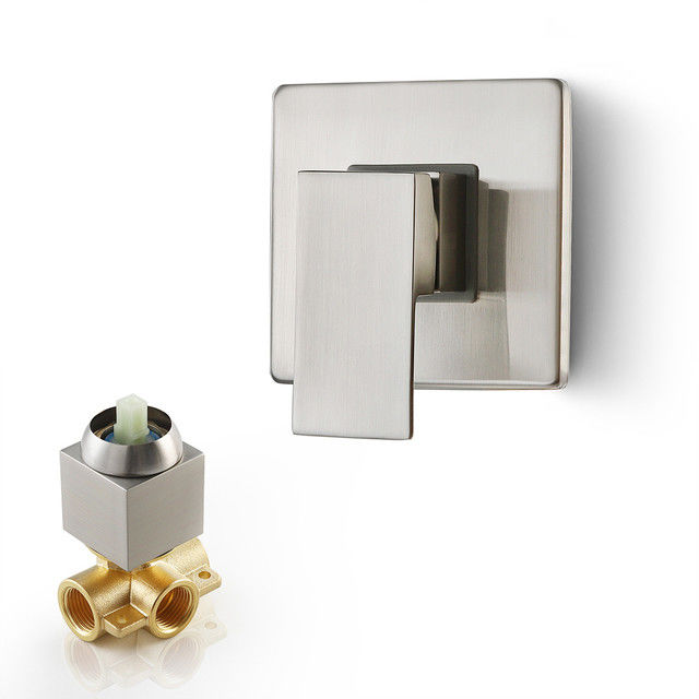 Chrome Matte Black Square Handle ความดันสมดุล 1/2 In Rough In Valve Trim Kit