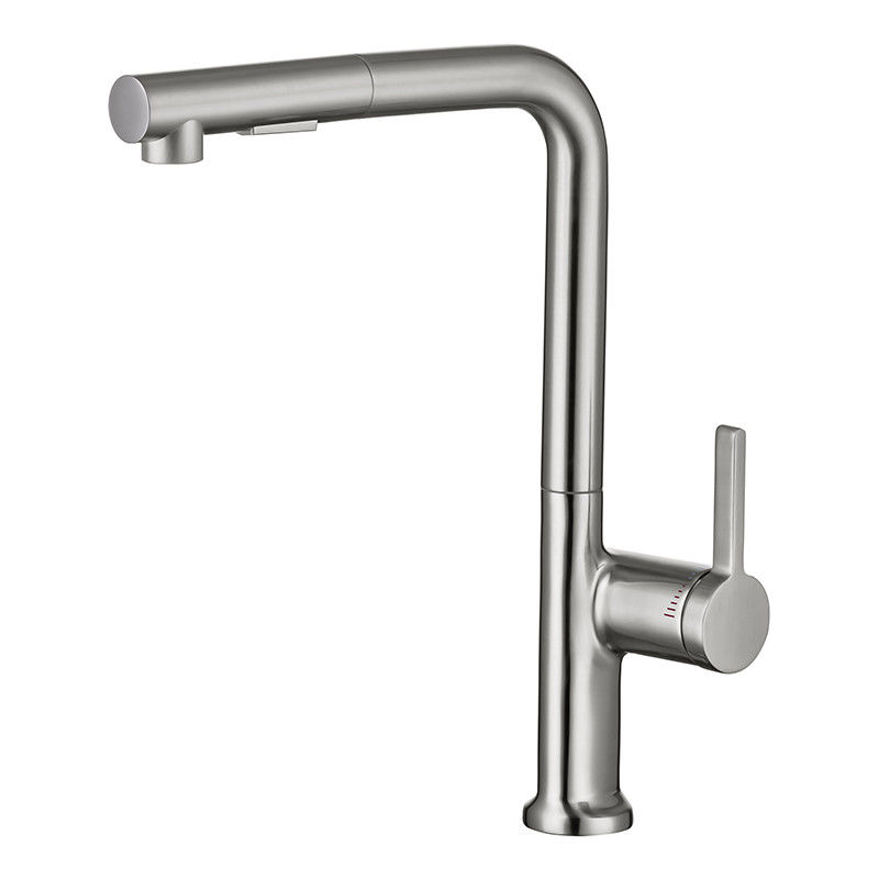 Villa Apartment Gold ก๊อกน้ำห้องครัวแบบดึงลงพร้อม Chrome Nickel Pull Down Sink Mixer